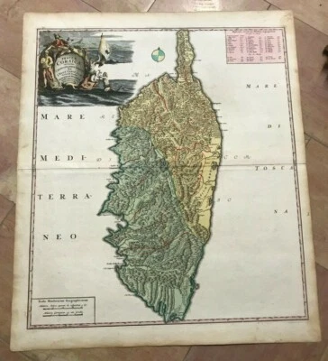 CÓRCEGA FRANCIA 1735 por HOMANN HRS GRANDE BONITO MAPA ANTIGUO SIGLO 18e Foto 1 de 4