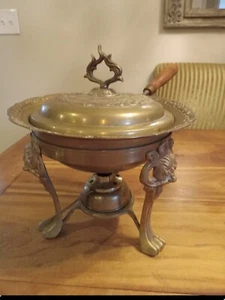 Vintage Bronze & Messing Fondue Set mit asiatischen Figuren & Symbolen UNIKAT! - Bild 1 von 11
