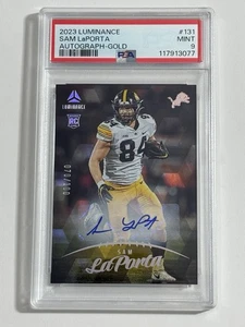 Sam LaPorta RC 2023 Panini Luminance Gold /100 Rookie Auto PSA 9 - Picture 1 of 2