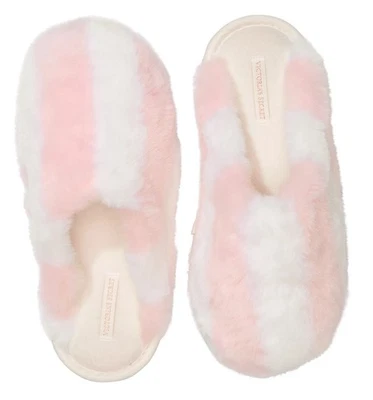Zapatillas para mujer Victoria Secret rosa/blanco Heritage a rayas de piel sintética - L (9/10) Foto 1 de 2