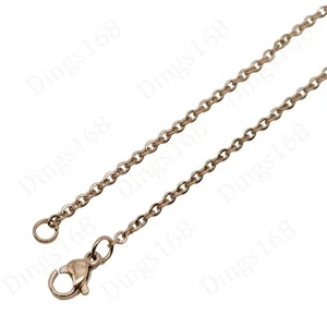 18K Rose Gold Filled Tarnish/Nickel-Free 18 inch 2mm Cable Chain Necklace L146R - Picture 1 of 1