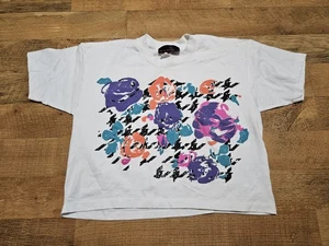 women's vtg 1980's crop top t-shirt MARIKA medium M aesthetic 80's party - Picture 1 of 11
