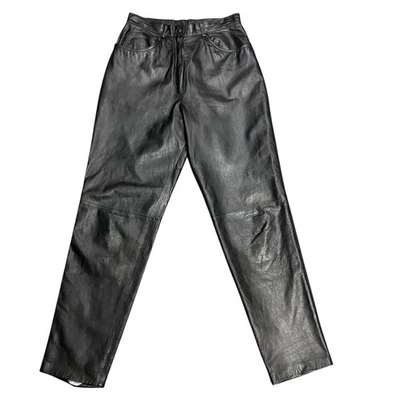 Pantalones de cuero negros vintage Elements Exclusively Spiegel talla 12 Foto 1 de 4
