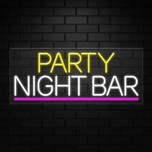 Party Night Bar Neon Sign for Retail Displays | LED Flex Neon |32"W x 13"H x 1"D - Picture 1 of 5