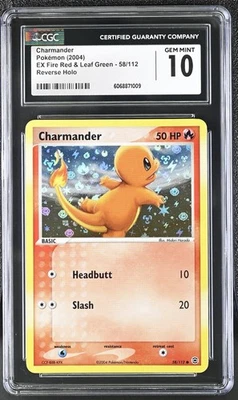 Pokemon Charmander 58/112 Reverse Holo EX Fire Red Leaf Green - CGC 10 - Image 1 of 3
