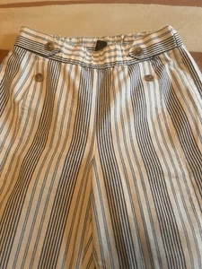 Robert Louis Pants Womens Size Small Blue White Striped Wide Leg - Bild 1 von 9