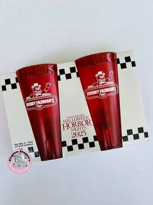 Juego de tazas de pizza roja de Halloween Horror Nights HHN 2025 FNAF Five Nights at Freddy’s Foto 1 de 2