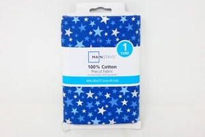 Mainstays 1 yarda 100% algodón tela precortada 44 x 36 azul marino con estrellas - Imagen 1 de 4