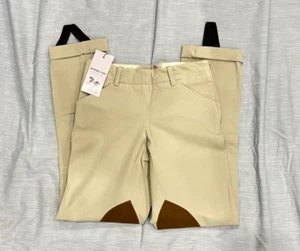 NWT R.J Classic MASON Jodhpurs TAN Side Zip Slash Pocket Juniors Size 10R - Picture 1 of 8