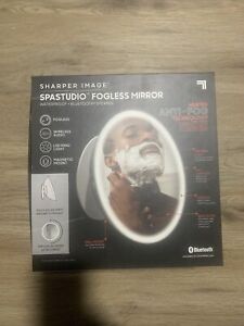 New! Sharper Image Led Spastudio Fogless Mirror Bluetooth Speaker - White ~