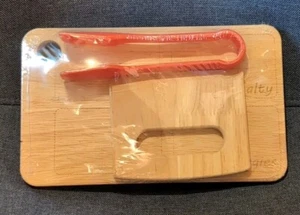 Target Bullseye Charcuterie Set 3 pcs Wood Board Plastic Tongs Childrens 4+ New - Picture 1 of 1