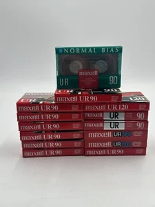 MAXELL AUDIO CASSETTE TAPES 14 PACK NORMAL BIAS UR90 MUSIC RECORDING 👀 - Picture 1 of 6