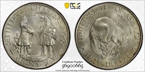 PCGS MS67 1936 Albany Commemorative Half Dollar Green CAC Sticker - Picture 1 of 3