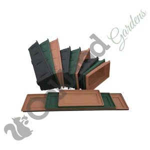 Plastic Window Boxes + Trays Venetian Pot Window Sill Planter Drip Saucer Trough - Picture 1 of 11