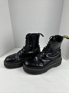 Dr. Martens Plateau Stiefel Jadon poliert Seitenreißverschluss Herren US Größe 11 Damen US 12 - Bild 1 von 24