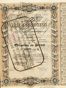 FRANCE  LILLE TO VALENCIENNES RAILWAY stock certificate/bond 1873 - Picture 1 of 1