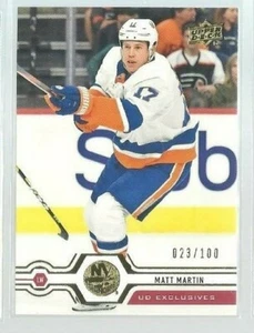 2019-20 Upper Deck Exclusives #347 Matt Martin 023/100 (ref 88380) - Picture 1 of 1