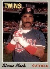 1992 Baseball Cards Magazine '70 Topps Replicas #30 Shane Mack Minnesota Twins