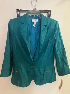 Covington Stretch Women’s Blazer Jacket Teal Green Size 4 Bust 34” New NWT - Picture 1 of 4