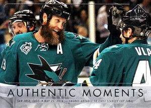 016-17 SP Authentic Authentic Moments #104 Joe Thornton Sharks