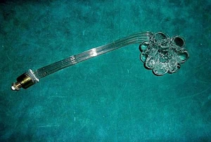 Vintage ONE Clear Crystal Glass Flower Chandelier Lamp Part 10" Long - Picture 1 of 6