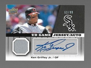 2009 Upper Deck UD Game Jersey Auto Ken Griffey Jr.  Auto Jersey #63/99