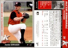 Justin Edwards 2009 MultiAd Kannapolis Intimidators #8 Card *AutographDen*