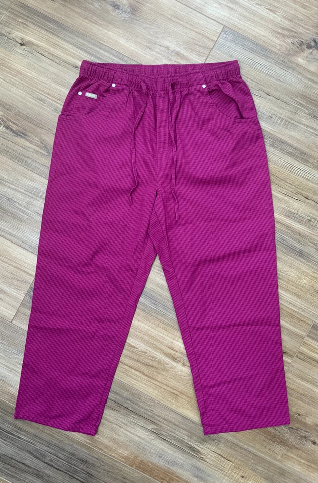 VINTAGE WOMEN’S BLASSPORT KNIT LIKE DARK PINK ELASTIC WAIST PANTS SIZE 10 - Image 1 of 4