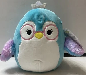 Squishmallow Raina Penguin Plush Crown Glasses Blue Purple Bird 8” Inch READ - Picture 1 of 14