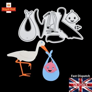 Stork & Baby Metal Cutting Die Kit, New Born, Card making, Scrapbooking H8 - Picture 1 of 9