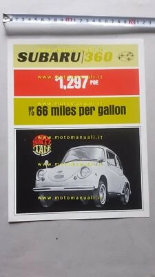 SUBARU 360 depliant originale anni 60 INGLESE auto brochure - Immagine 1 di 2