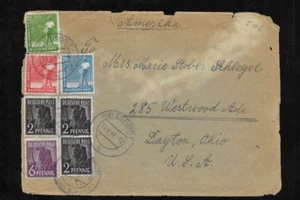 F4114 GERMANY RUSSISHE ZONE OLD COVER ZERBST ANHALT TO OHIO - USA 1948 - Picture 1 of 1