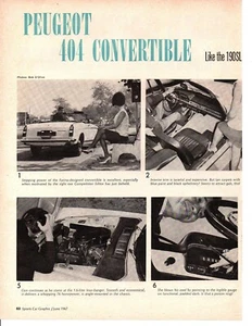 PEUGEOT 404 CABRIO 1967 ~ ORIGINALE 2=PAGINE ARTICOLO/ANNUNCIO - Foto 1 di 1
