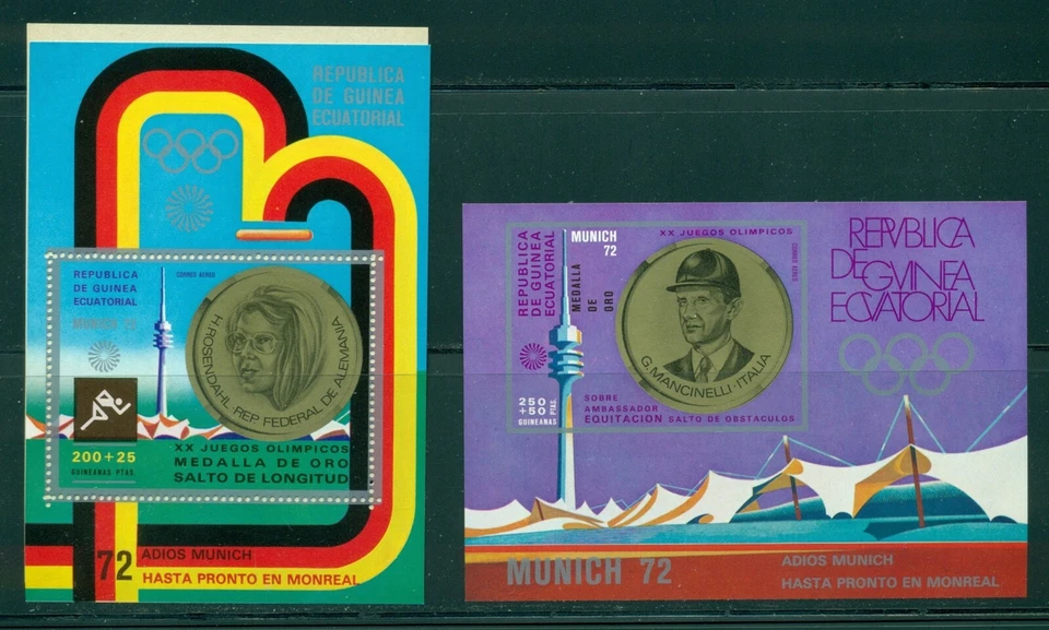 Guinea Ecuatorial Michel BL #40-41 MNH OLIMPICS 1972 Munich medallas de oro $$ Foto 1 de 1