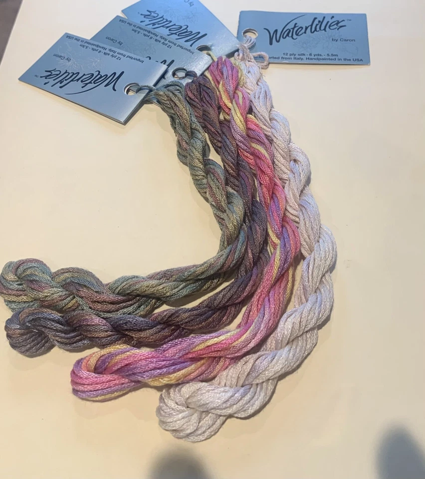 100% Silk Caron Waterlilies Hand-dyed  6 Yds/1 skein; 12 Ply; Various YOU CHOOSE - Image 1 of 1