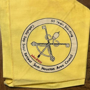 San Houston Area Council Catholic Retreat John XXIII Neckerchief Boy Scout TT5 - Picture 1 of 1