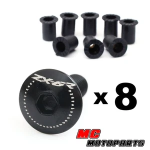 Billet M5 Windscreen Windshield Fairing Logo Bolts For Kawasaki ZX-6R Ninja  -MC - Picture 1 of 10