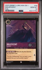 2023 Disney Lorcana EN1 MALEFICENT Sorceress 49/204 *FOIL* PSA 10 GEM MINT - Picture 1 of 2