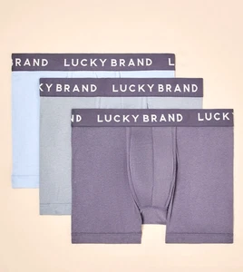 Lucky Brand Boxer Briefs Mens Large 36-38 Blue 3 Pk Stretch Soft Underware NWT - Picture 1 of 12