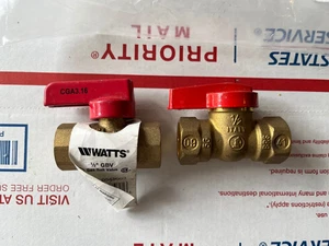 2- Gas Absperr Kugelhahn 175G 250 Psi Messing 1/2" FNPT Watt Made in ITALY - Bild 1 von 1