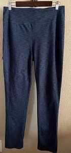 DULUTH TRADING CO. Blue Black Marble Zip Side Pocket Leggings Women’s size Sx29 - Picture 1 of 5
