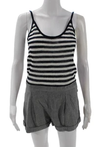 Rag & Bone Knit Womens Linen Striped Scoop Neck Romper Multicolor Size XS - Picture 1 of 7