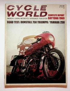 1969 June Cycle World Motorcycle Magazine Dunstall 750 Triumph Yamaha 250 - Picture 1 of 9