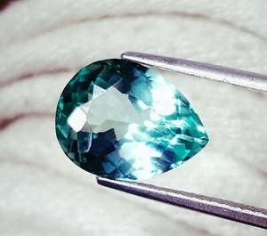 Piedras preciosas sueltas de turmalina natural Paraiba de 10,52 quilates certificadas pera transparente - Imagen 1 de 10