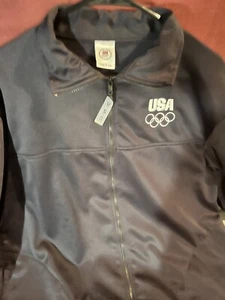 United States Olympic Committee Mens Track Jacket Full Zip Made In USA Sz Large - Picture 1 of 4