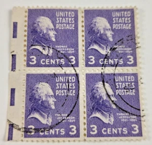 Lot of 4 Thomas Jefferson 3 cent stamps. Nice! - Picture 1 of 2