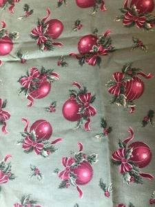 VIP Cranston Village Fabric Green Plaid red Holiday Ornament Print 56 X 22 - Picture 1 of 3