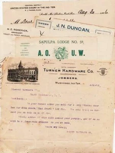 Indian Territory / 1903-1907 GROUP OF NINE 9 HANDWRITTEN LETTERS First Edition - Picture 1 of 8