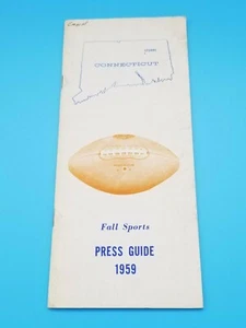 UNIVERSITY CONNECTICUT UCONN COLLEGE MEDIA GUIDE - COLLEGE FOOTBALL - 1959 - Picture 1 of 2