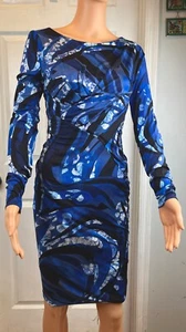 EMILIO PUCCI Abstract Print Silk Dress Size 38/ US 8 MSRP $2775 New Stunning! - Picture 1 of 9